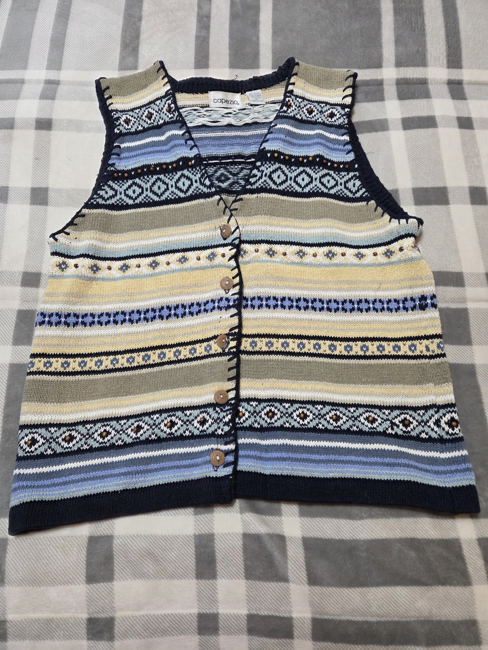 Capezio Multicolor Striped Knit Vest